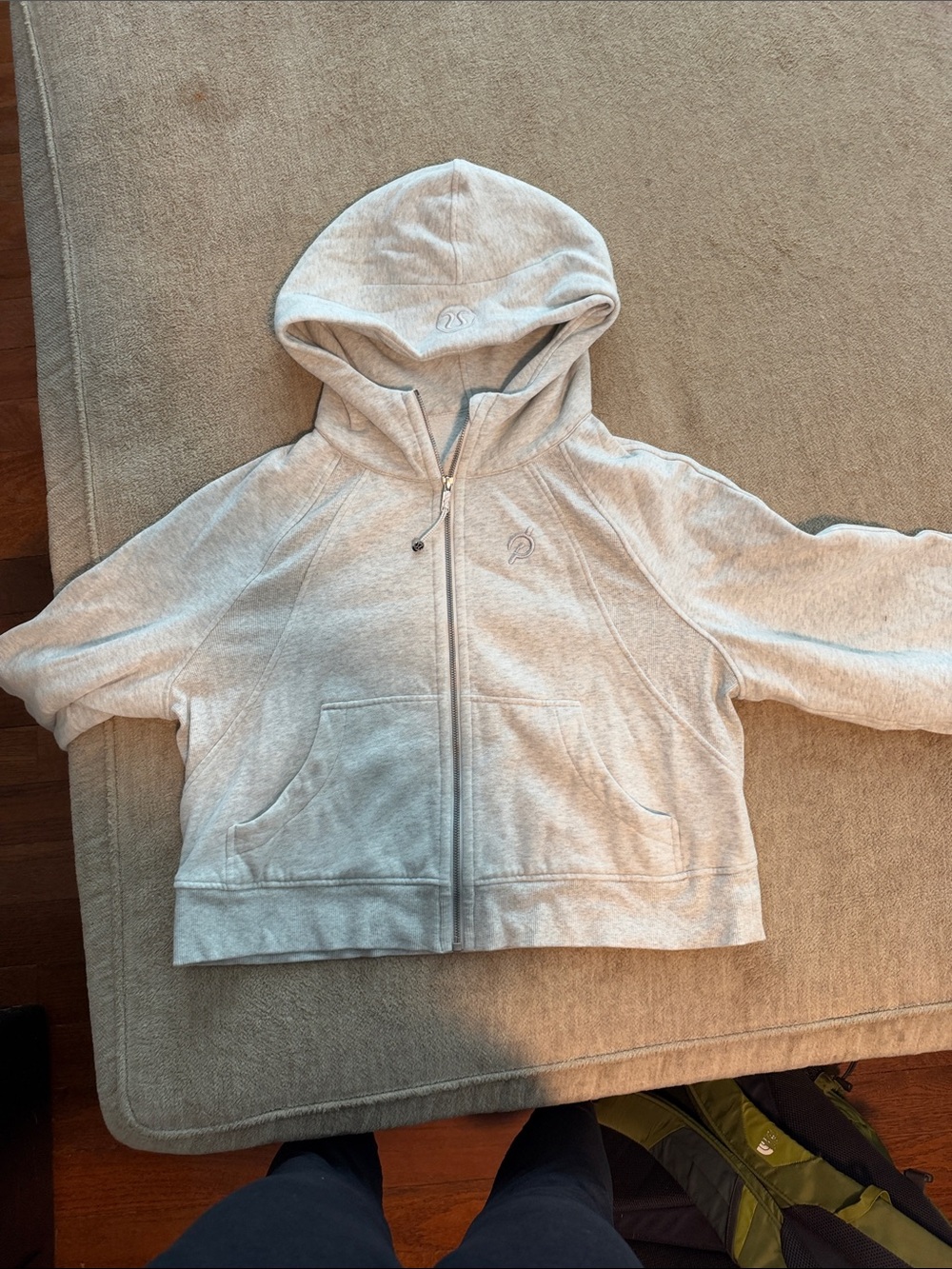 lululemon athletica Peloton Light Heather Gray Zip-Up Hoodie